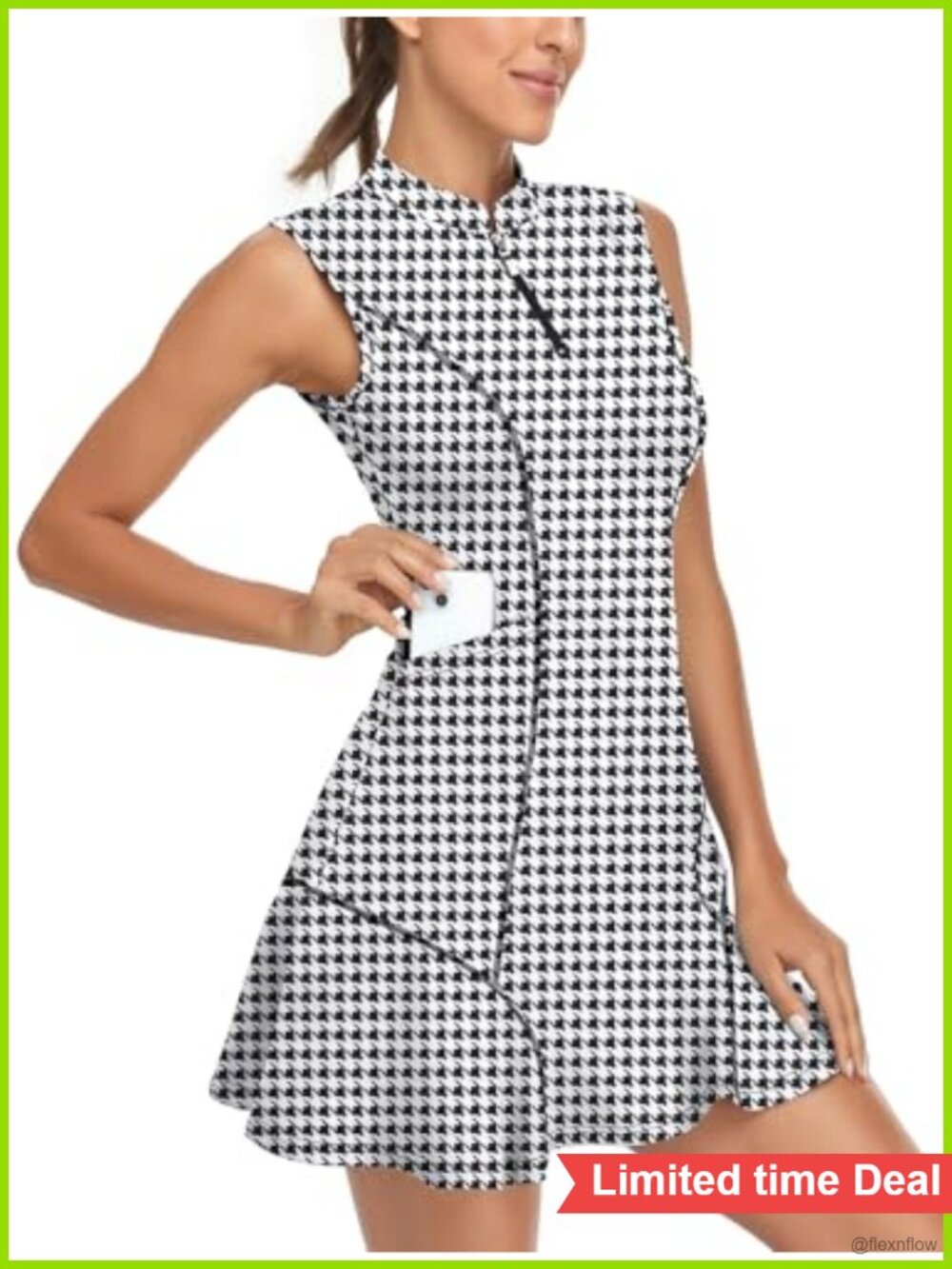Women's Golf Dress with Shorts Sleeveless Quick Dry Zip Up Tennis Athletic